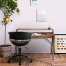 Basile - Chaise De Bureau Pivotante Sur Roulettes En Bois Et Pu Noir