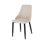 Pipo - Set of 2 Chairs in Beige Fabric and Metal Legs