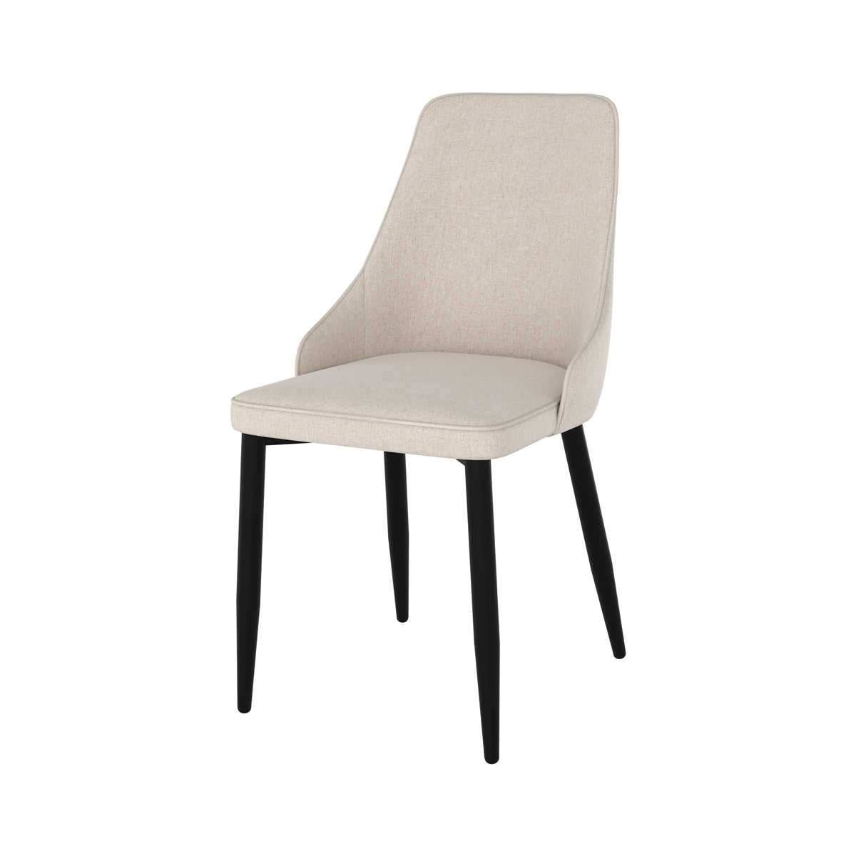 Pipo - Set of 2 Chairs in Beige Fabric and Metal Legs