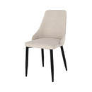 Pipo - Lot De 2 Chaises En Tissu Beige Et Pieds En Métal