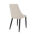 Pipo - Set of 2 Chairs in Beige Fabric and Metal Legs