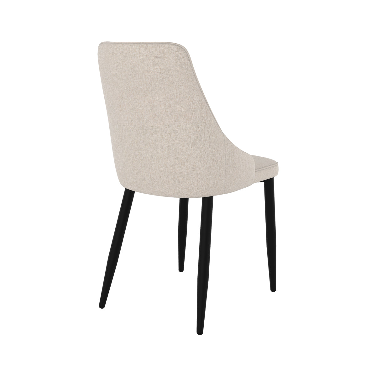 Pipo - Set of 2 Chairs in Beige Fabric and Metal Legs