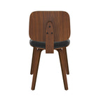 Flow - Set of 2 Chairs in Walnut Veneered Wood and Black Pu