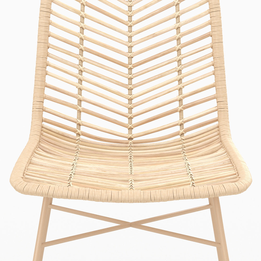 Tamara - Lot De 2 Chaises En Rotin Naturel Et Pieds Beiges