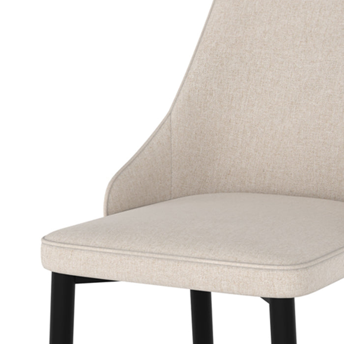 Pipo - Set of 2 Chairs in Beige Fabric and Metal Legs