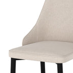 Pipo - Set of 2 Chairs in Beige Fabric and Metal Legs