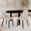Pipo - Set of 2 Chairs in Beige Fabric and Metal Legs