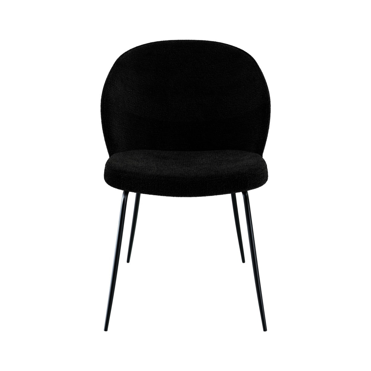 Groom - Lot De 2 Chaises En Tissu Bouclé Noir Et Pieds En Métal