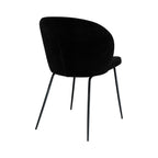 Groom - Lot De 2 Chaises En Tissu Bouclé Noir Et Pieds En Métal