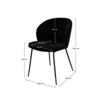 Groom - Lot De 2 Chaises En Tissu Bouclé Noir Et Pieds En Métal