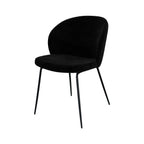 Groom - Lot De 2 Chaises En Tissu Bouclé Noir Et Pieds En Métal