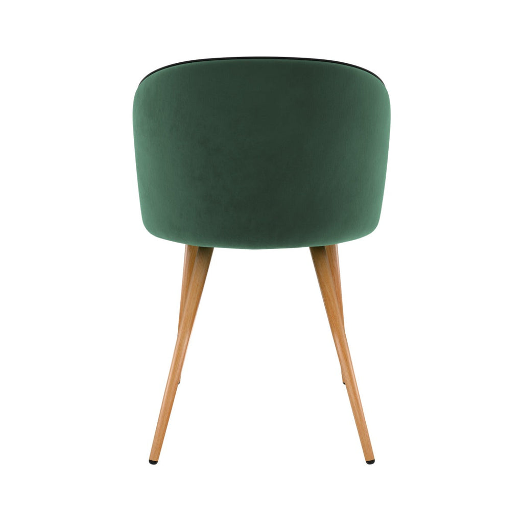 Chiara - Juego de 2 sillas de terciopelo verde