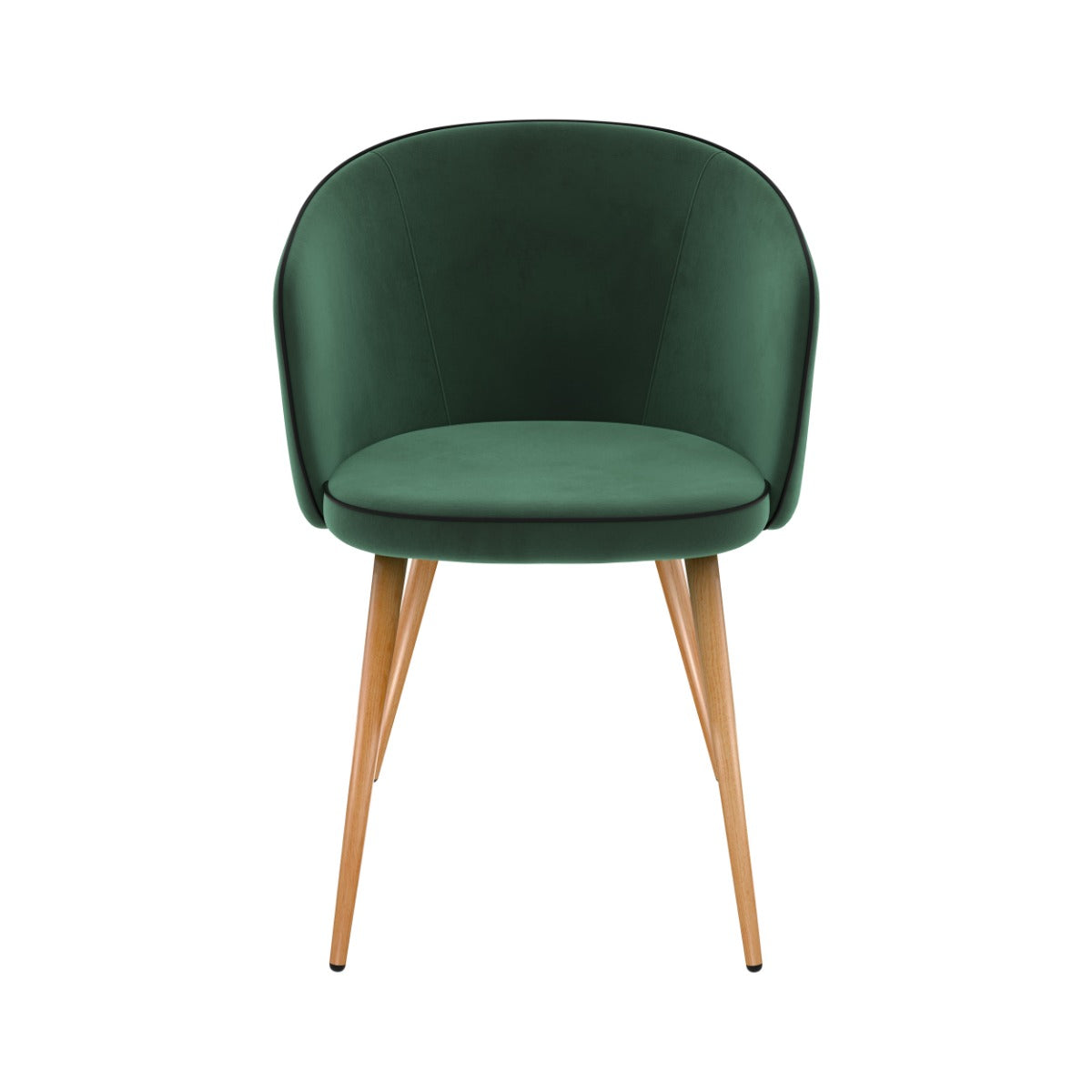 Chiara - Juego de 2 sillas de terciopelo verde
