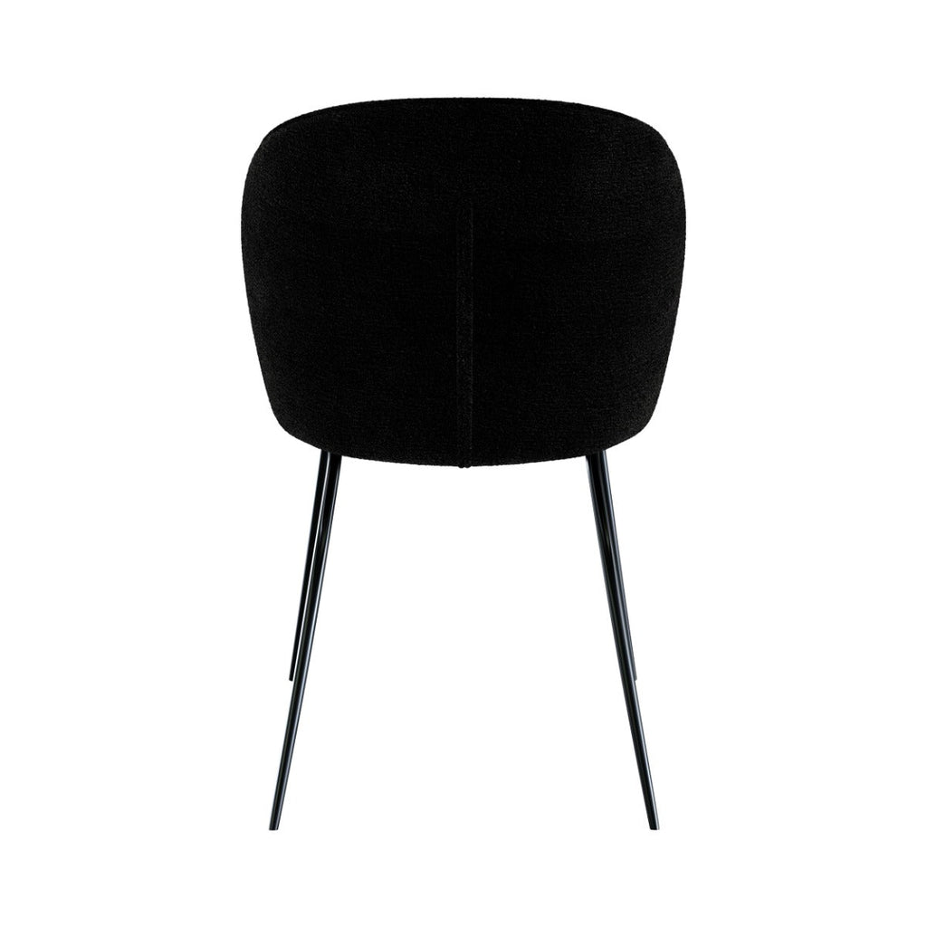 Groom - Lot De 2 Chaises En Tissu Bouclé Noir Et Pieds En Métal