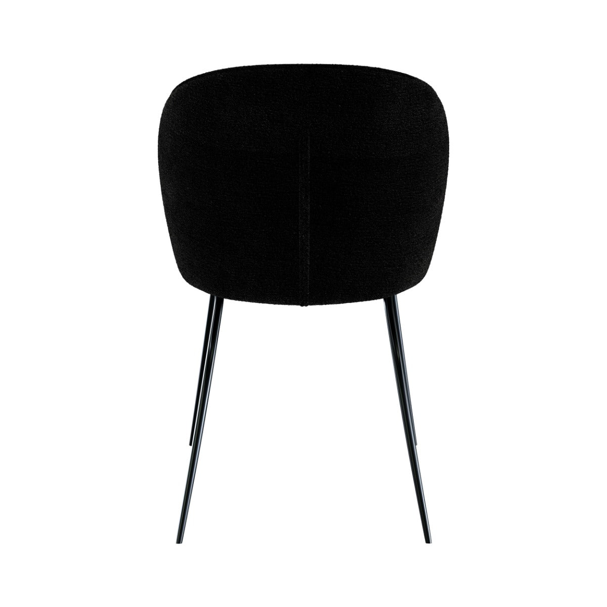 Groom - Lot De 2 Chaises En Tissu Bouclé Noir Et Pieds En Métal