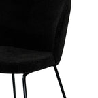 Groom - Lot De 2 Chaises En Tissu Bouclé Noir Et Pieds En Métal