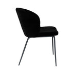 Groom - Lot De 2 Chaises En Tissu Bouclé Noir Et Pieds En Métal