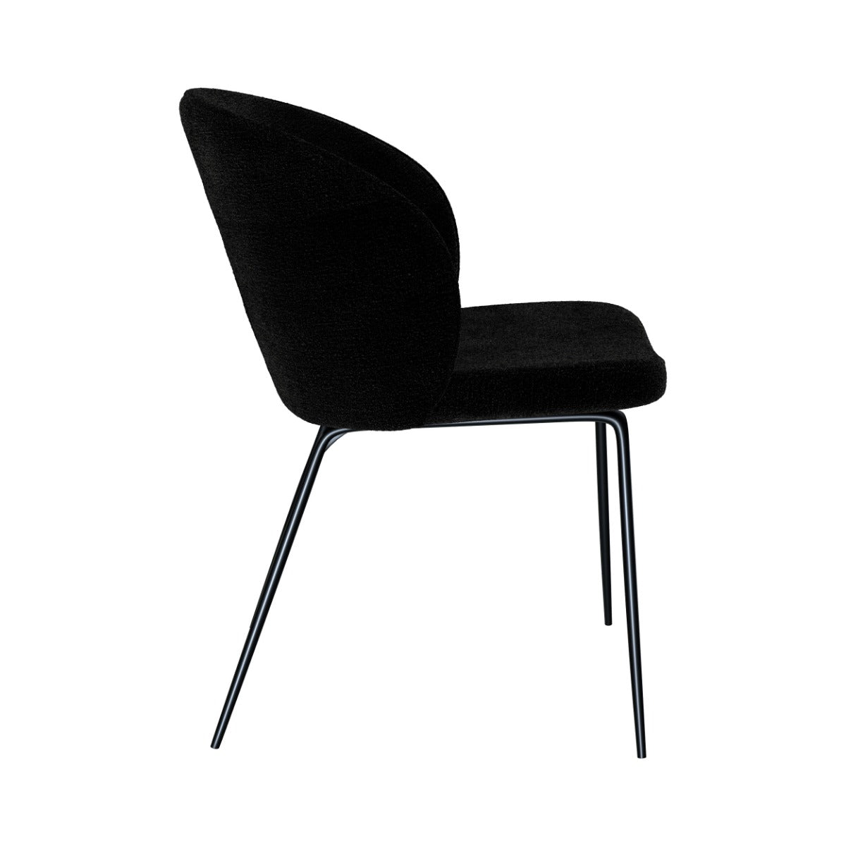 Groom - Lot De 2 Chaises En Tissu Bouclé Noir Et Pieds En Métal