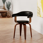 Harold - Chaise Avec Accoudoirs En Cuir Synthétique Noir
