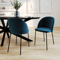 Karl - Lot De 2 Chaises En Velours Bleu Foncé