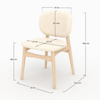 Paulette - Lot De 2 Chaises En Tissu Bouclé Beige
