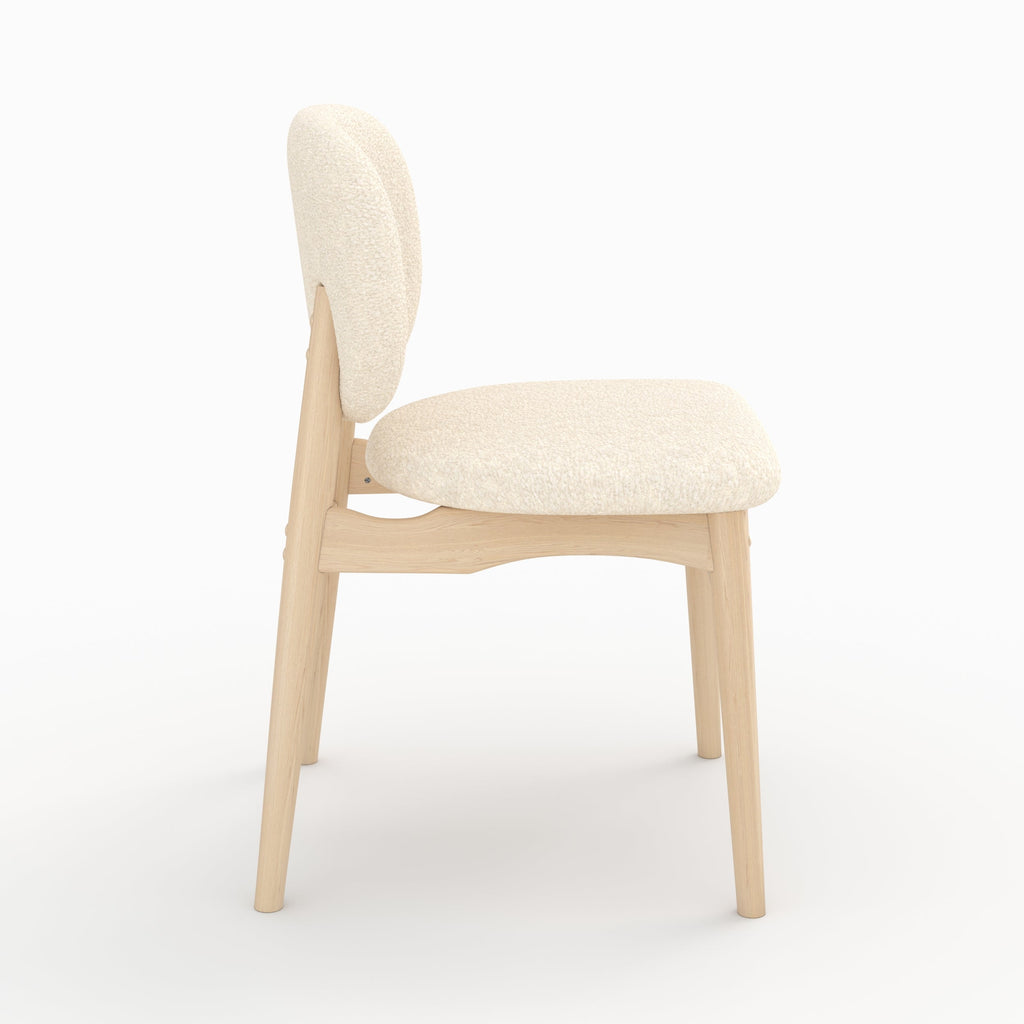 Paulette - Lot De 2 Chaises En Tissu Bouclé Beige