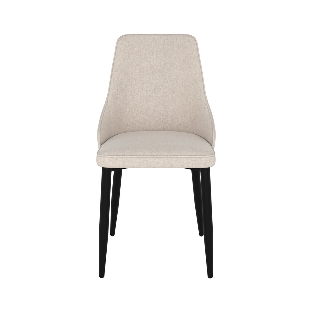 Pipo - Set of 2 Chairs in Beige Fabric and Metal Legs