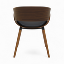Polo - Chaise En Cuir Synthétique Noir Et Bois Plaqué Noyer