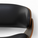 Polo - Chaise En Cuir Synthétique Noir Et Bois Plaqué Noyer