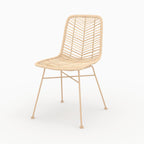 Tamara - Lot De 2 Chaises En Rotin Naturel Et Pieds Beiges