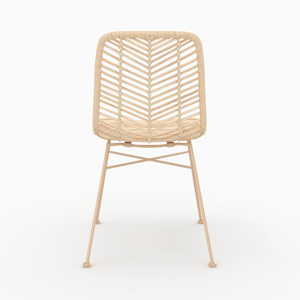 Tamara - Lot De 2 Chaises En Rotin Naturel Et Pieds Beiges