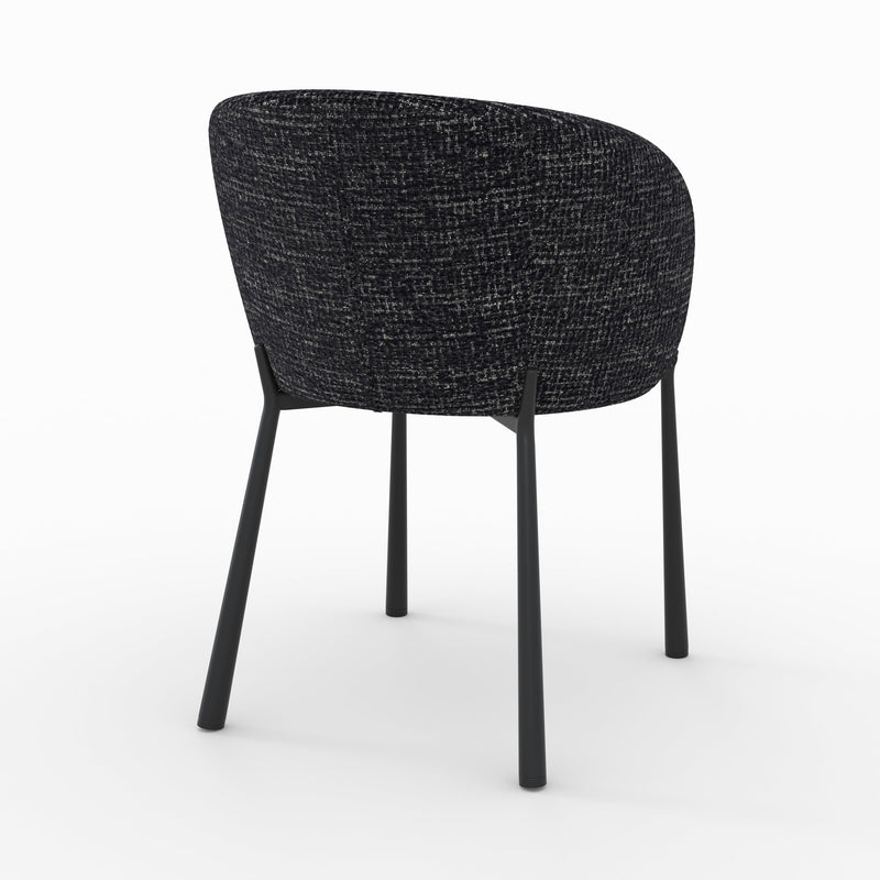 Danaë - Chaise En Tissu Texturé Noir