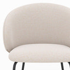 Victoria - Lot De 2 Chaises En Tissu Beige Et Pieds En Métal Noir