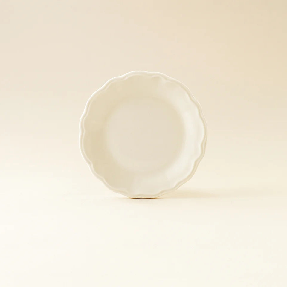 Charlotte - Lot De 6 Assiettes À Dessert - 20Cm - Grès - Blanc