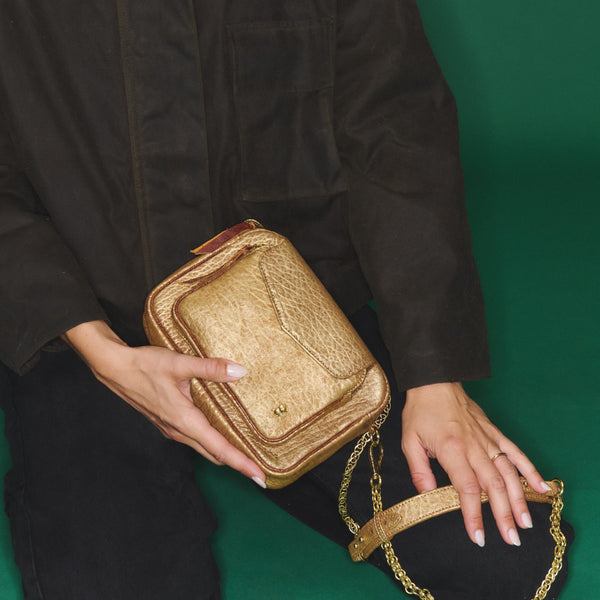 Charly Leather Bubble Antique Gold