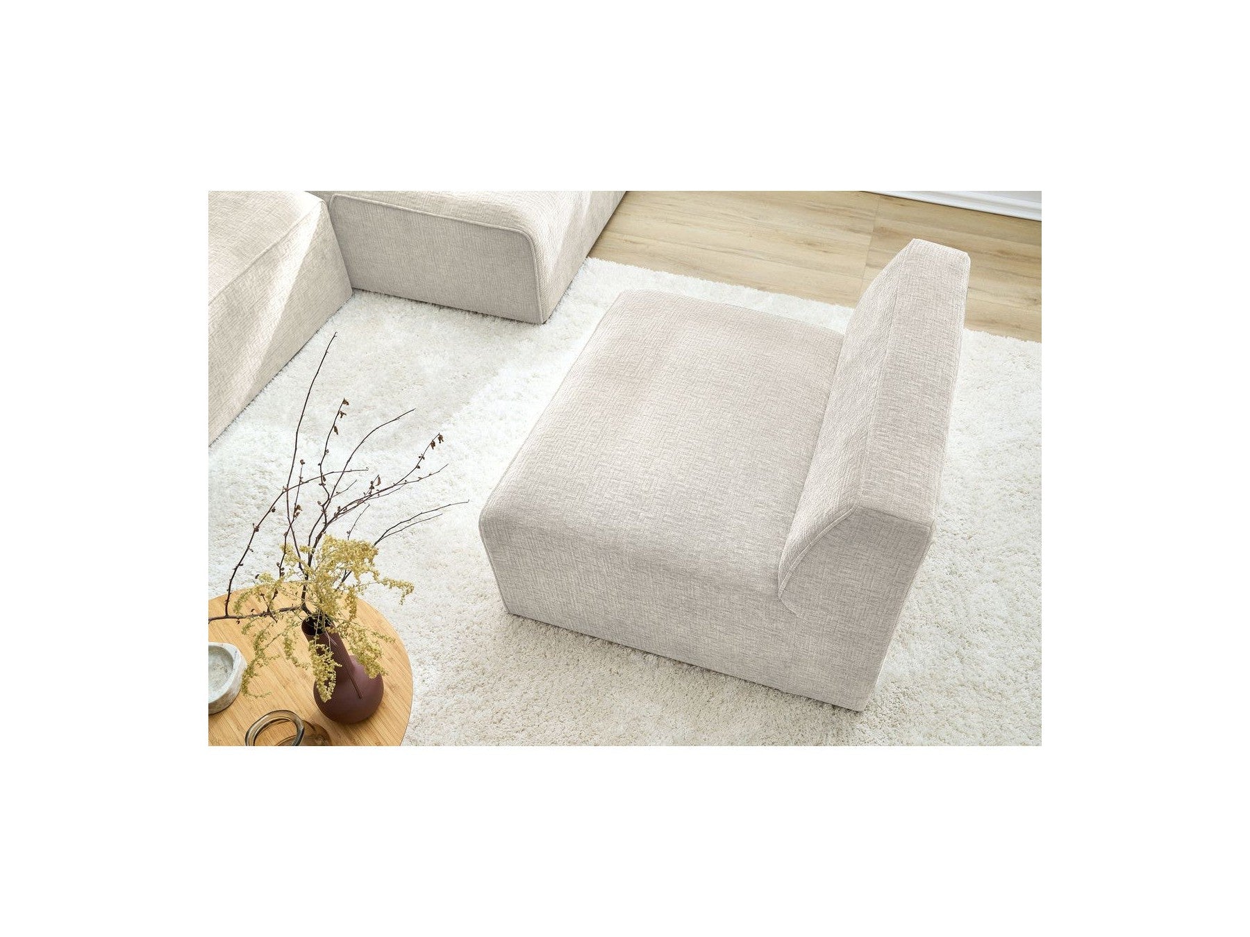 Chauffeuse 1 Place Pour Canapé Modulable - Megeve - Tissu Texturé