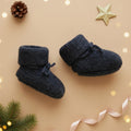 Eugene Heather Gray Tricot Slippers 100% Wool - Baby