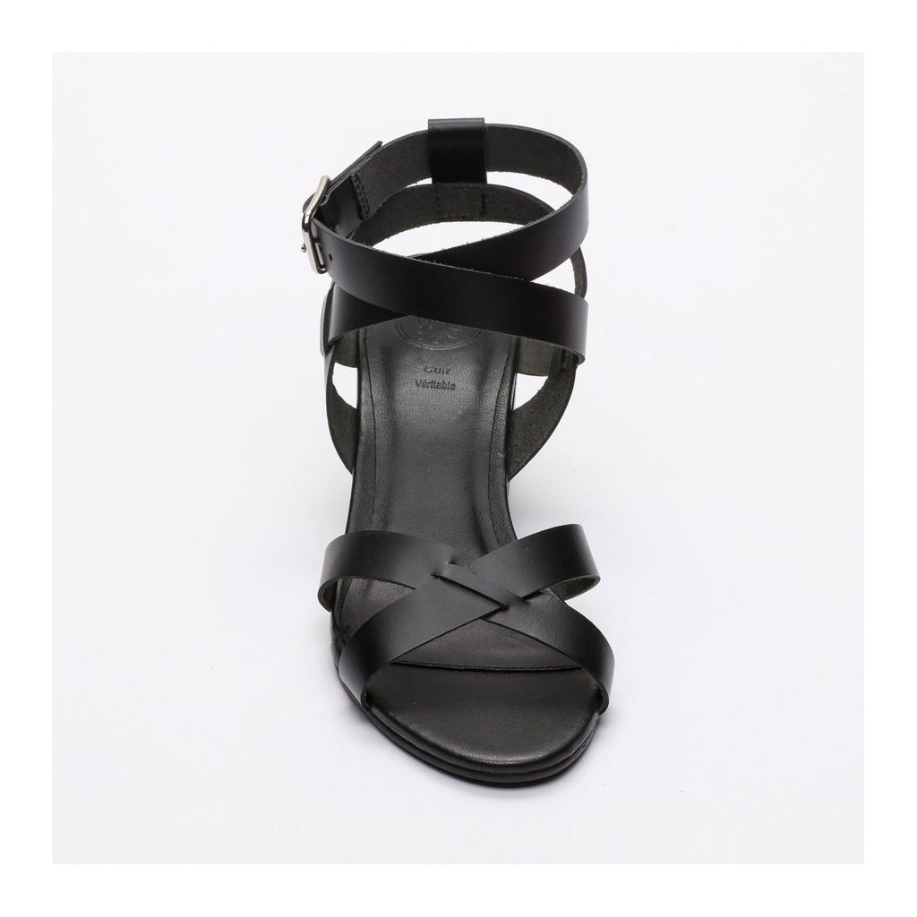 White Sun - Anaba Heeled Sandals - Black Buff - Black