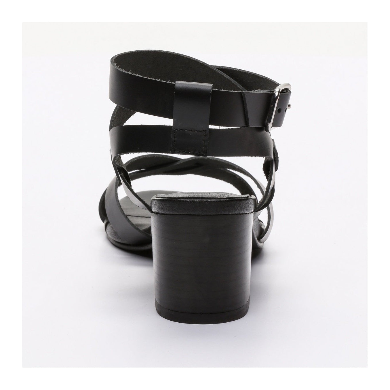 White Sun - Anaba Heeled Sandals - Black Buff - Black