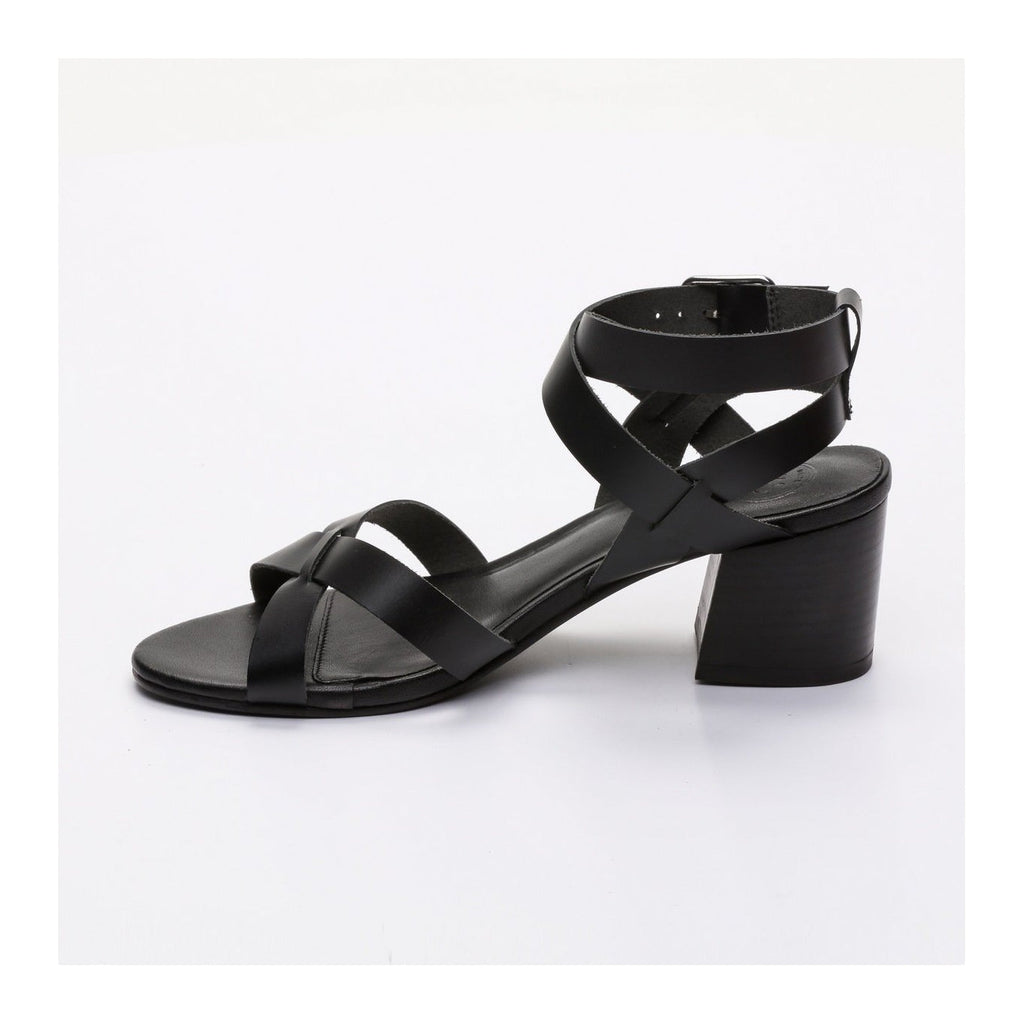 White Sun - Anaba Heeled Sandals - Black Buff - Black
