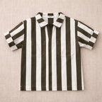 Carl Striped Shirt - Child Boy - Olive & White