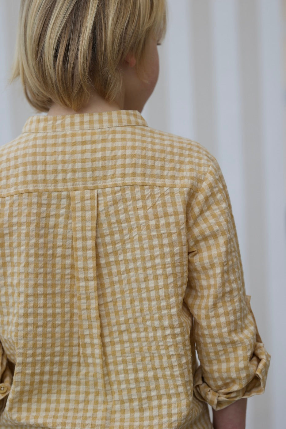 Côme Vichy Shirt - Child Boy - Vichy Camel
