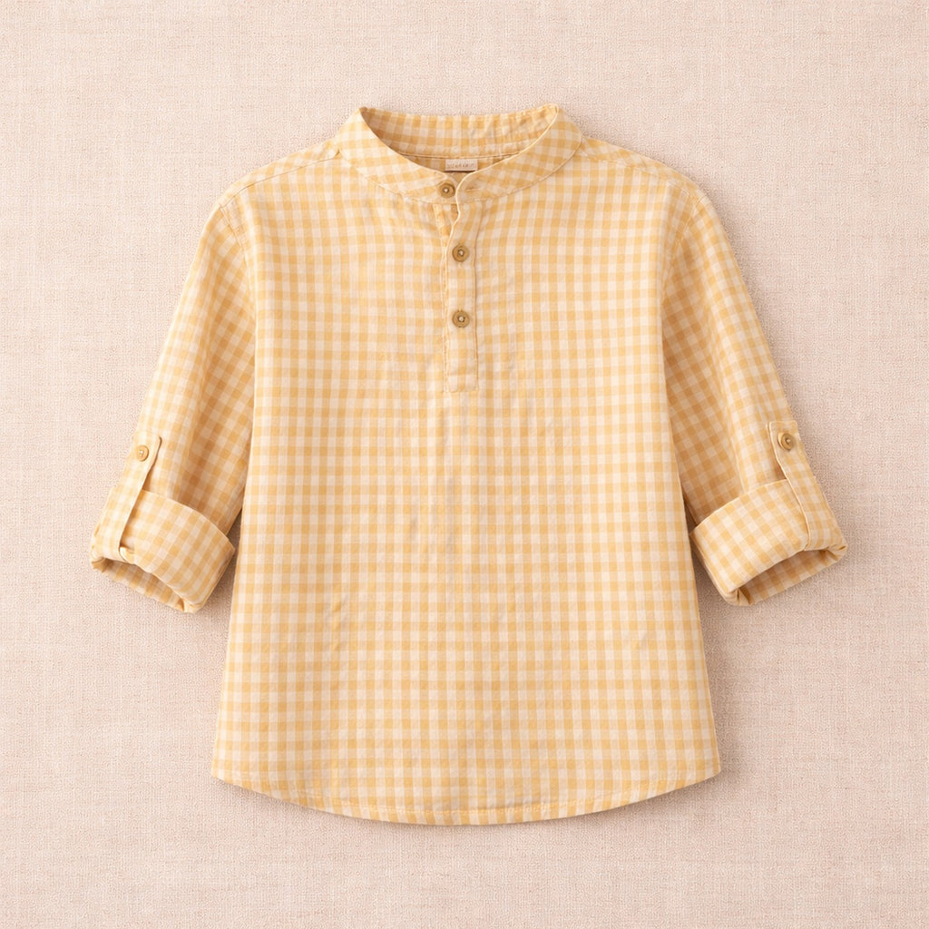Côme Vichy Shirt - Child Boy - Vichy Camel