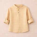 Côme Vichy Shirt - Child Boy - Vichy Camel