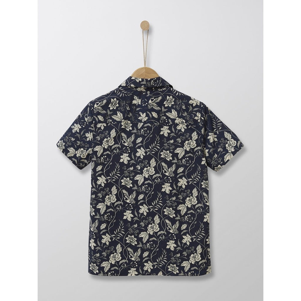 Chemise En Popeline Légère - Marine Imprimé - Garçon
