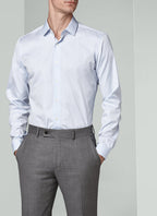 Fursac - Formal Plain Poplin Shirt Small Collar - Sky Blue