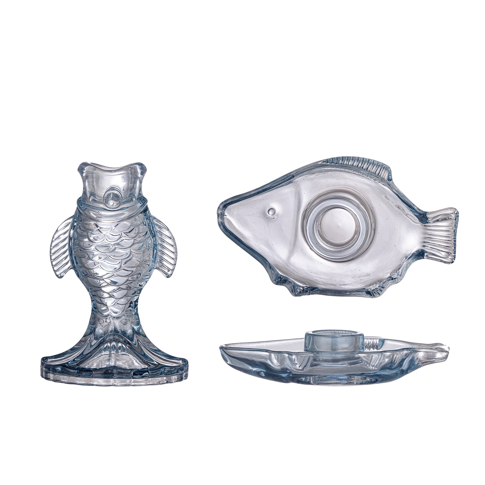 Linley - Candle Holder - Blue - Glass
