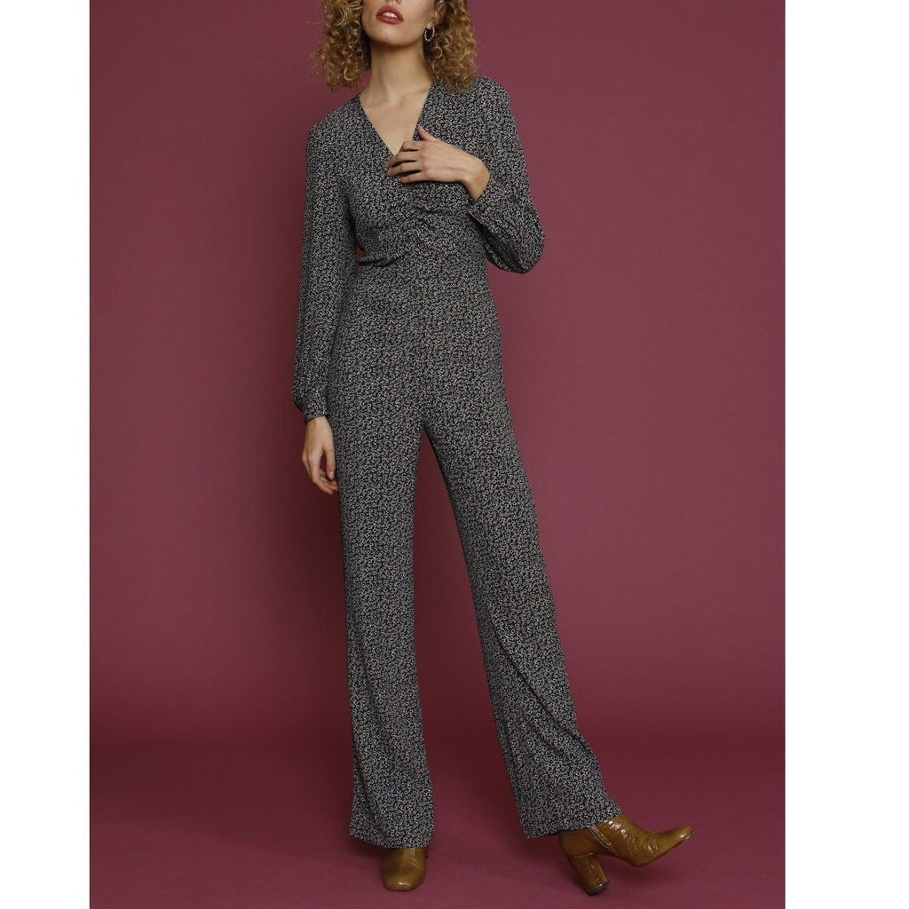 Andrea Jumpsuit - Black Mini Fleurette