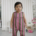 Combinaison Gabriel Rayée - Bébé Fille - Rayures Old Pink & Olive