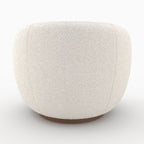 Naya - Swivel Armchair in White Bouclé Fabric